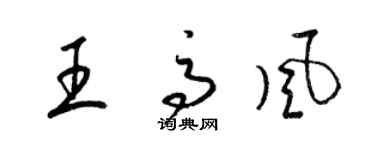 梁錦英王高風草書個性簽名怎么寫