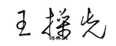 駱恆光王操先草書個性簽名怎么寫