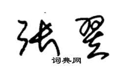 朱錫榮張翌草書個性簽名怎么寫