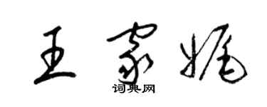 梁錦英王家娓草書個性簽名怎么寫