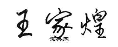 駱恆光王家煌行書個性簽名怎么寫