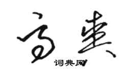 駱恆光高爽草書個性簽名怎么寫