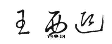 駱恆光王西迎草書個性簽名怎么寫