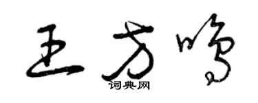 曾慶福王方鳴草書個性簽名怎么寫