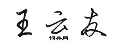 駱恆光王雲友行書個性簽名怎么寫