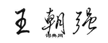 駱恆光王朝強行書個性簽名怎么寫