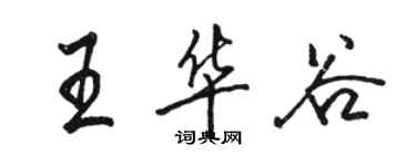 駱恆光王華谷行書個性簽名怎么寫