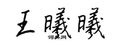 王正良王曦曦行書個性簽名怎么寫