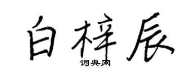 王正良白梓辰行書個性簽名怎么寫