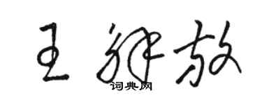 駱恆光王解放草書個性簽名怎么寫