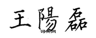 何伯昌王陽磊楷書個性簽名怎么寫