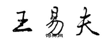 曾慶福王易夫行書個性簽名怎么寫