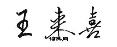 駱恆光王來喜行書個性簽名怎么寫