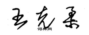 朱錫榮王克柔草書個性簽名怎么寫