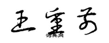 曾慶福王重前草書個性簽名怎么寫