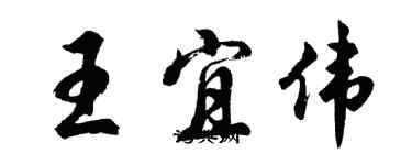 胡問遂王宜偉行書個性簽名怎么寫