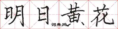 駱恆光明日黃花楷書怎么寫