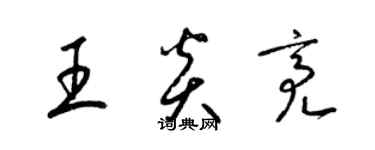 梁錦英王炎亮草書個性簽名怎么寫