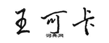 駱恆光王可卡行書個性簽名怎么寫