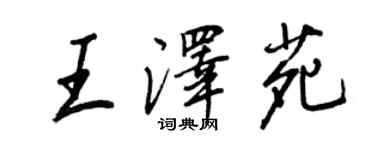 王正良王澤苑行書個性簽名怎么寫