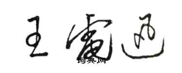 駱恆光王電迅草書個性簽名怎么寫