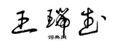 曾慶福王瑞武草書個性簽名怎么寫