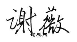 駱恆光謝薇行書個性簽名怎么寫
