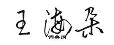 駱恆光王海朵草書個性簽名怎么寫