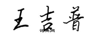 王正良王吉普行書個性簽名怎么寫