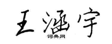 王正良王涵宇行書個性簽名怎么寫