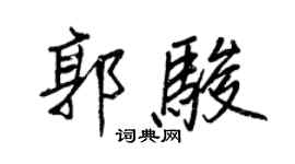 王正良郭駿行書個性簽名怎么寫
