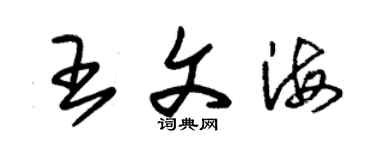 朱錫榮王文海草書個性簽名怎么寫