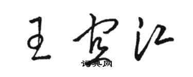 駱恆光王宜江草書個性簽名怎么寫