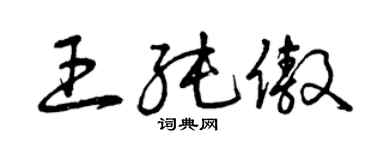 曾慶福王純傲草書個性簽名怎么寫
