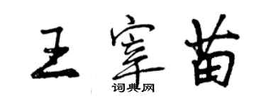 曾慶福王宰苗行書個性簽名怎么寫