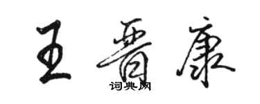 駱恆光王晉康行書個性簽名怎么寫