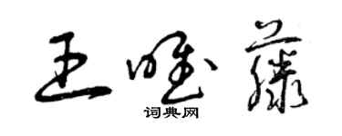 曾慶福王唯藤草書個性簽名怎么寫