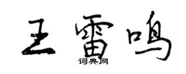 曾慶福王雷鳴行書個性簽名怎么寫