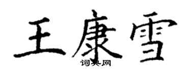 丁謙王康雪楷書個性簽名怎么寫