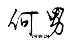 曾慶福何男行書個性簽名怎么寫