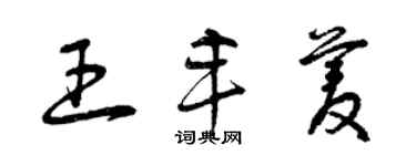 曾慶福王豐菱草書個性簽名怎么寫