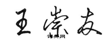 駱恆光王崇友行書個性簽名怎么寫