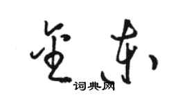 駱恆光金東草書個性簽名怎么寫