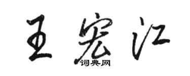 駱恆光王宏江行書個性簽名怎么寫