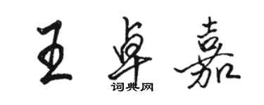 駱恆光王卓嘉行書個性簽名怎么寫