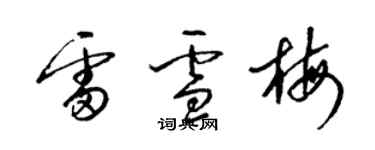 梁錦英雷雪梅草書個性簽名怎么寫