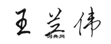 駱恆光王蘭偉行書個性簽名怎么寫