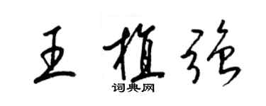 梁錦英王植強草書個性簽名怎么寫