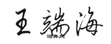 駱恆光王端海行書個性簽名怎么寫