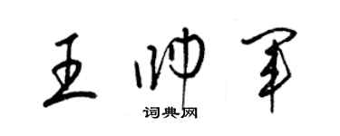 梁錦英王帥軍草書個性簽名怎么寫